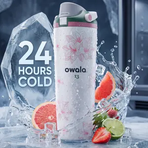 [Limited Edition] Owala FreeSip Azalea 13 30oz Water Bottle | Leakproof Insulated Stainless Steel Vacuum Cold Water Bottle 30oz | Travel Gym Daily Use Hydration Water Bottle , Perfect Gift for Women Girlfriend Wife