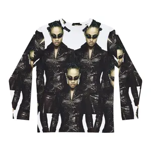 Edgy Graphic Long Sleeve Shirt for Trendsetters, Unisex Fashion Tee, Statement Piece, Music Festival Wear, Street Style
