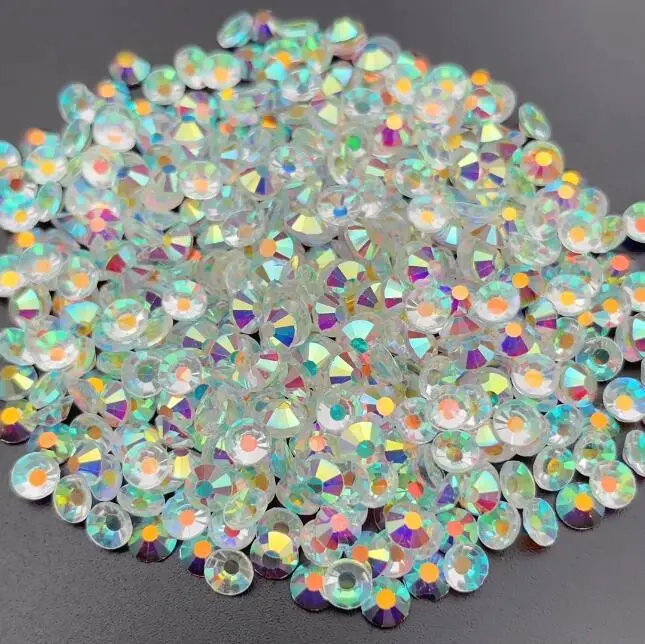 Transparent AB Glitter 3D Nail Art Rhinestones SS3-SS40 Non  Fix FlatBack Strass Sewing & Fabric Garment Nail Art Rhinestone