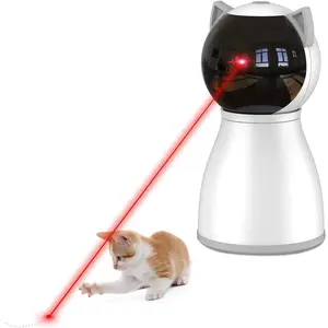 Laser Cat Toys for Indoor Cats, The 4th Generation Real Random Trajectory Motion Activated Rechargeable Automatic Interactive Cat Laser Toy for Bored Indoor Adult Cats Kittens (White)