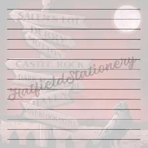 Hatfield Stationery Goth Bird Stationery Paper with Sales Lot Berry Option Castle Rock Dark Haven Design
