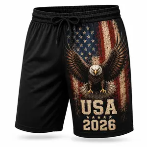USA 2026 American Eagle Shorts, Mens Patriotic Athletic Shorts, American Flag 4th of July Beach Workout Shorts, 250th Anniversary Gift