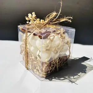 Transparent Pet Elegant Gift Box Candle Packaging, 20/50pcs 1.96x1.96 Inch Party Supplies, Ideal for Gifts and Events
