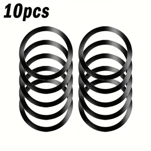 10pcs Wireless Charging Metal Ring, Stainless Steel Adhesive Mount Phone Holder for iPhone & Samsung,Stainless Steel Rings,Stylish Metal Phone Patch, Accessories