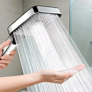 Large-area shower spray head, 3 modes, high-quality high-flow Rain Shower Head, hotel bathroom shower set, large-hole nozzle, bathroom bathing accessories