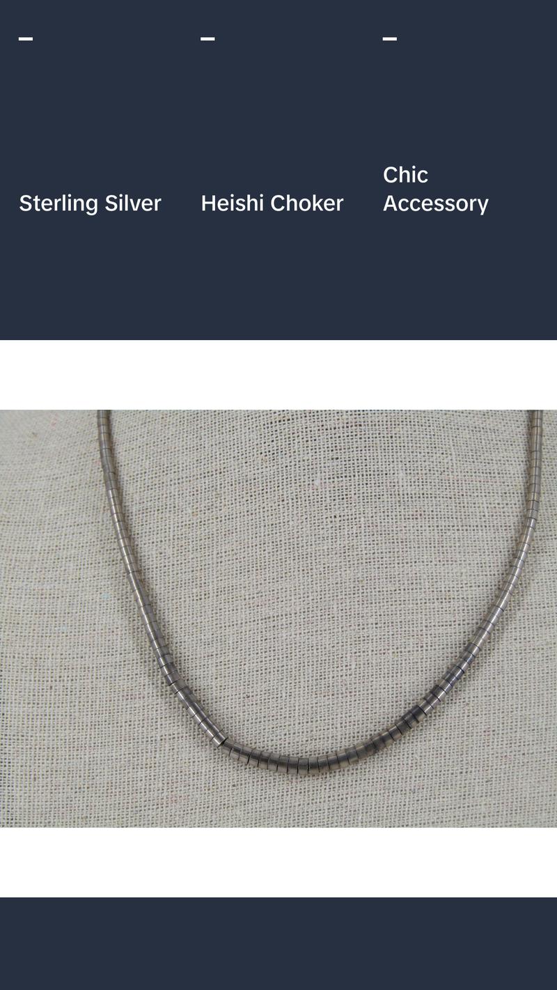 Heishi Silver Choker Necklace