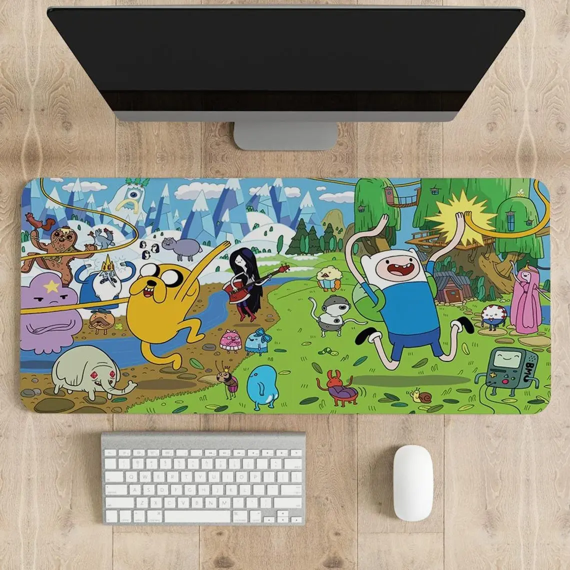 Adventure Time Mouse Pad | Different sizes Personalized Printing | Gaming Mouse Pad | Customized Mouse Pad | Game, Anime, Desk Mat