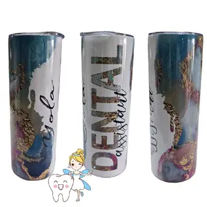Dental Assistant Tumbler - Personalized Design with Glitter Effect and Name  - Perfect for Dental Professionals