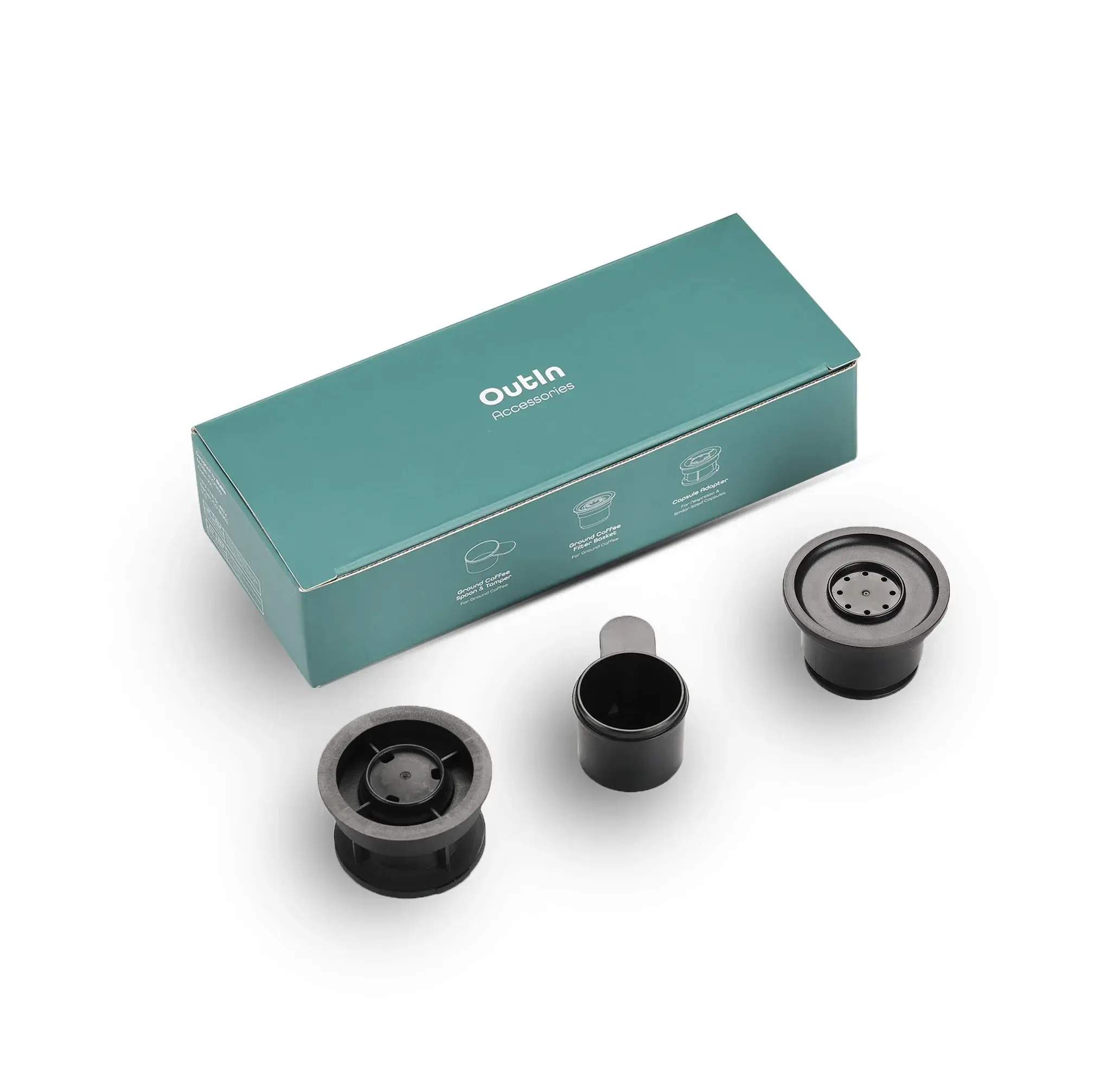 Outin Nano Portable Espresso Machine Adapter Kit – 6g-8g Coffee Filter, Ground Coffee & Scoop Tools, Easy-to-Use Kitchenware Accessory Compatible with Outin Nano Espresso Machine, Espresso Accessories Kit, Coffee Brewing Accessories