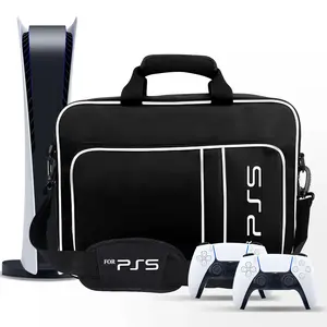 PS5 Hard Protective Carrying Bag, Versatile Travel Accessories for PS5 Disc/Digital Console, Controllers, Game Cards & Headset - Waterproof Travel Luggage Bag
