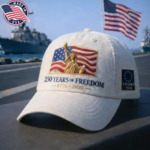 250 Years of Freedom Embroidered Dad Hat, USA 1776–2026 Anniversary Patriotic Gift Cap