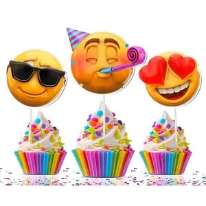 10 Pcs NEWMOJI ® Faces Party Cupcake Toppers - Add Expressive Fun to Your Treats!