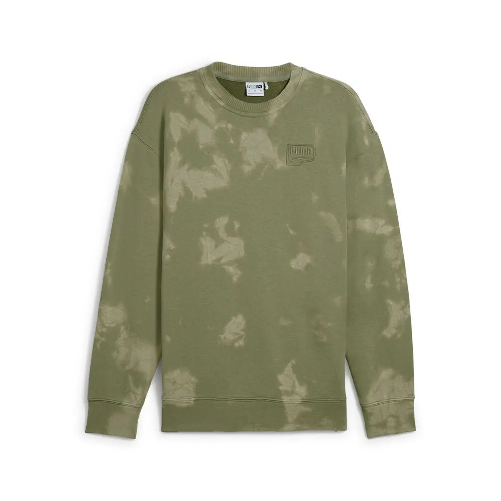 PUMA Mens Downtown Re:Place Crew Neck Shirt Casual Outerwear Casual - Green
