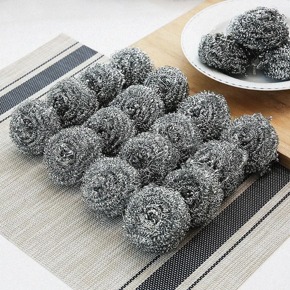 Heavy Duty Kitchen Bathroom Scrubbers, 20 Pack Stainless Steel Cleaning Scouring Pads