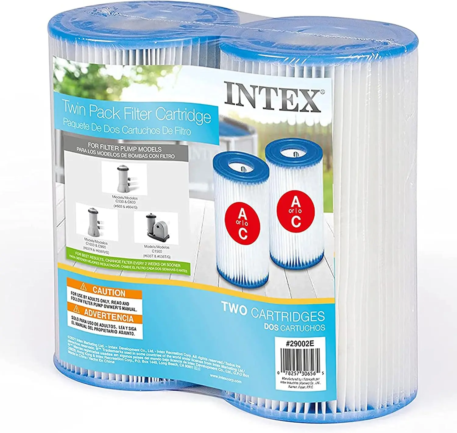 29002E Type A Pool Filter Cartridge: For Filter Pumps – Easy-To-Clean – Dacron Paper – Efficient Filtration – Two Pack