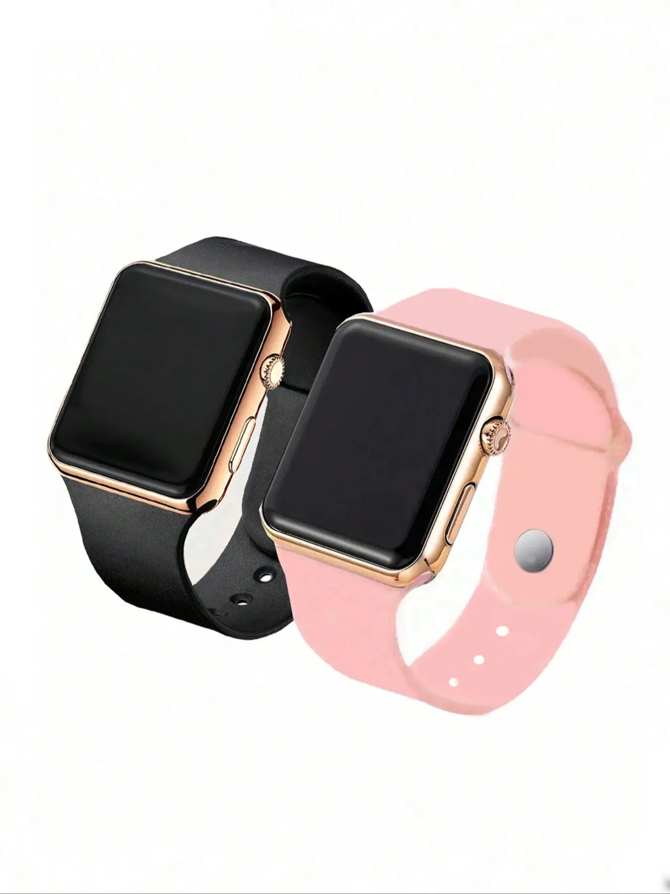 2 Minimalist Led Electronic Couple Watches, Perfect Fashion Gift for Friends and Couples, Casual Trendy Modern Fashionable Wristwatch, Fashionable Stylish Watch, Square Watch, Watch Set