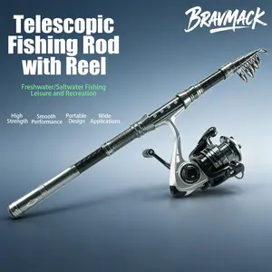 Durable Carbon Fiber Telescopic Fishing Rod with Spinning Wheel, Suitable for All Anglers, Saltwater Travel Fishing Set, Lightweight & Strong