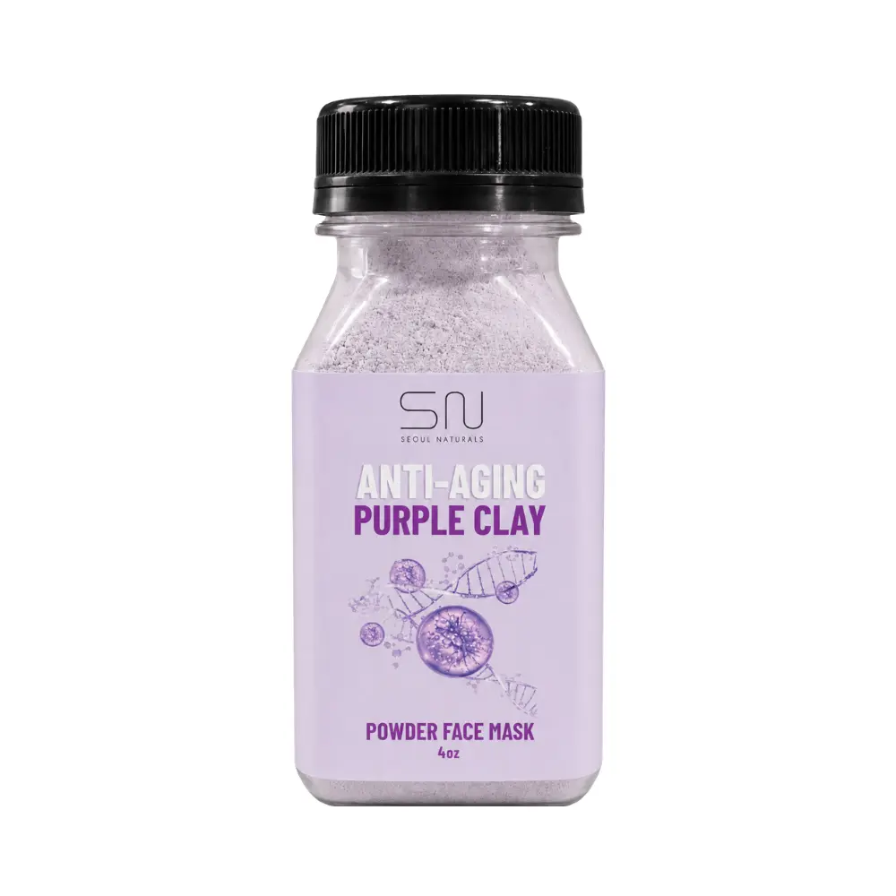 Seoul Naturals Purple Clay Face Mask Powder, 100% Natural Ingredients, K Beauty, 4fl oz