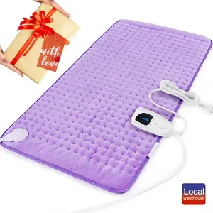 Extra Large Soft Velvet Heating Pad with 6-Speed Temperature & Timer Control - Portable Comfort for Neck, Back, Shoulders, Knees, and Legs - Purple, Perfect Gift for Birthdays and Holidays, Therapeutic Heating Pad| Plush Surface Pad| Nonskinfriendly Fabri