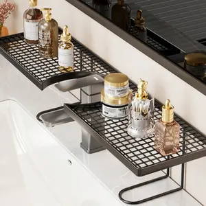 No-Drill Faucet Top Shelf, Bathroom Sink Organizer, Hollow Drainage Soap Holder, Moisture-Proof, Dedicated for Faucet, Space-Saving Design
