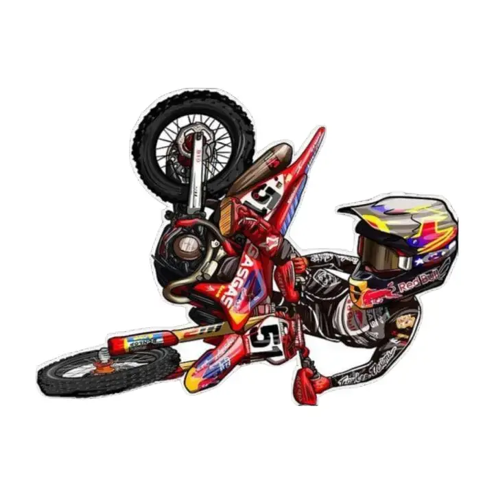 Dirt Bike Sticker Waterproof Vinyl Decal for Laptop Helmet Water Bottle Skateboard, Motocross Motorcycle Decal Off Road Biker Gift