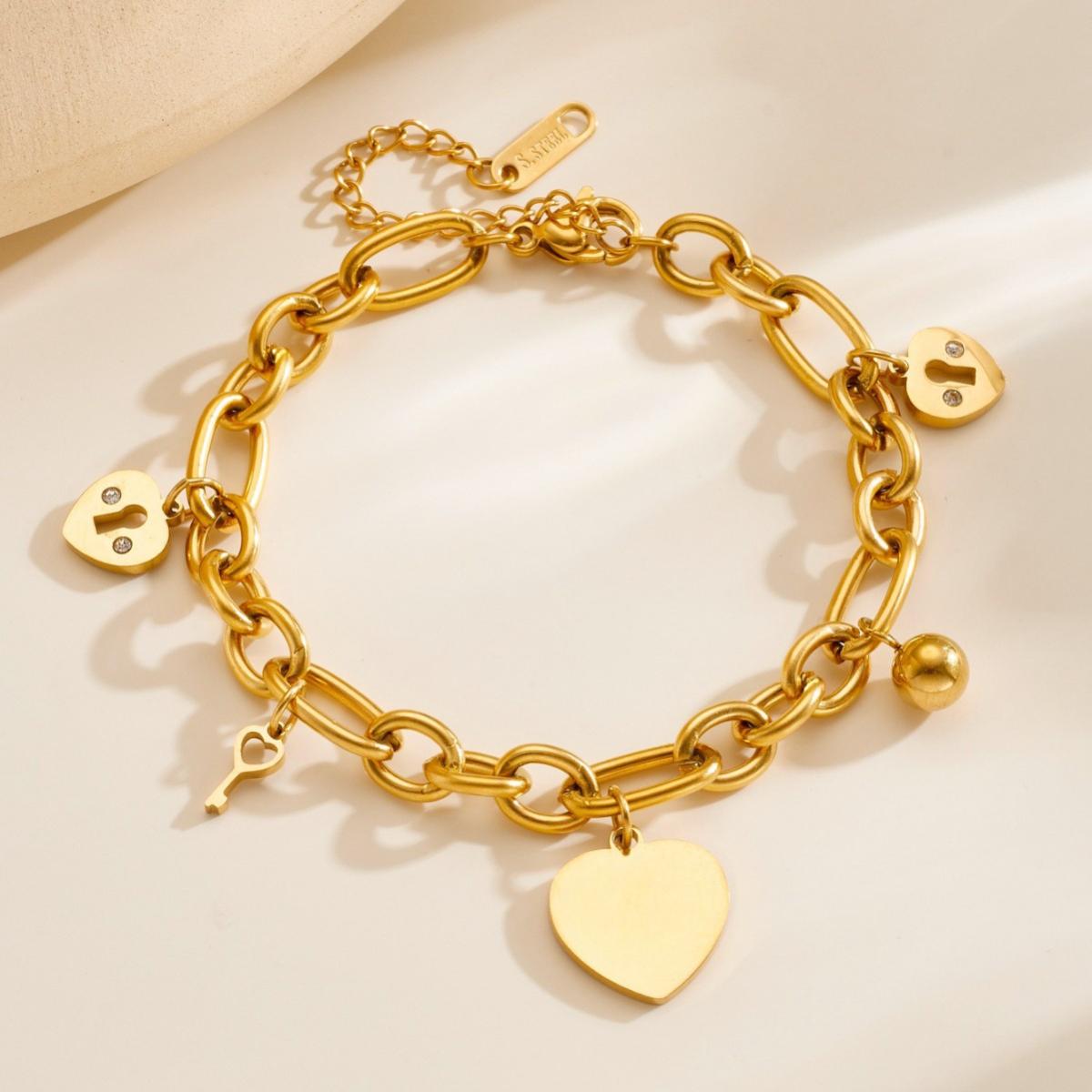 Luxury Heart Lock & Key Charm Necklace for Women, Premium Quality Adjustable Cable Chain Love Lock Pendant Necklace, Timeless Anniversary Valentine's Day Gift for Her, Trendy Sophisticated Statement Jewelry