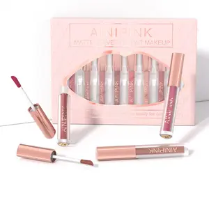 AINIPINK 8-Color Matte Velvet Lip Gloss Set Makeup Lipstick