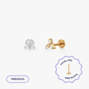 Titanium Twinkle Flat Back Stud (Single)