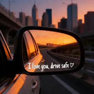 Upgrade I Love You Drive Safe Mirror Stickers 6 Pcs Cute Vinyl Waterproof Car Decals for Rearview Mirror Window Windshield Funny Love Sticker for Auto Accessories（3 Black & 3 White）