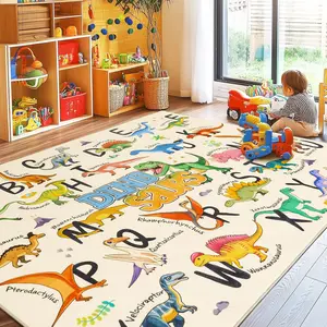 BOLACROM Kids Educational Area Rug - ABC Alphabet Learning, Soft Machine-Washable Non-Slip Carpet for Toddler Nursery & Playroom Decor
