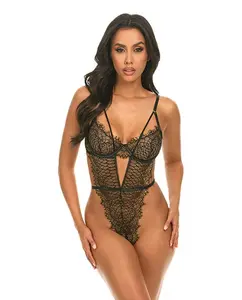 Greta Snake Eyelash Lace Teddy