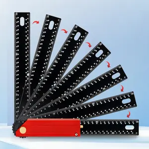 Foldable Woodworking Right Angle Ruler, Multi-Functional Line Drawing Corner Rule with Rest, Precision Measurement Angles Tool, T Square Ruler