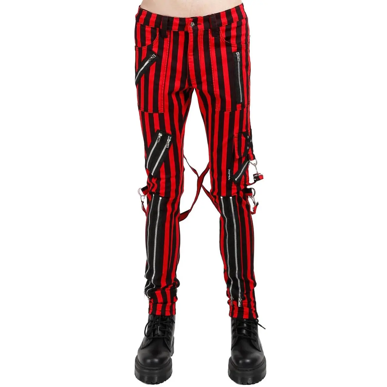 Tripp NYC Classic Strap Pant [RED/BLACK STRIPED]