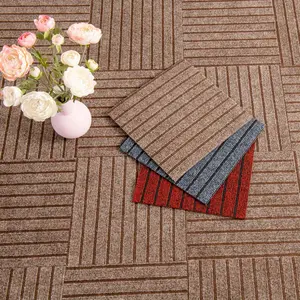 12pcs Self-Adhesive Floor Mats, 30x30 Cm Square Carpet Pads, Removable Stickers, Striped Rug, Reusable, DIY Home Decor, Pet Cat Litter Mat, Decorative Rug Mat