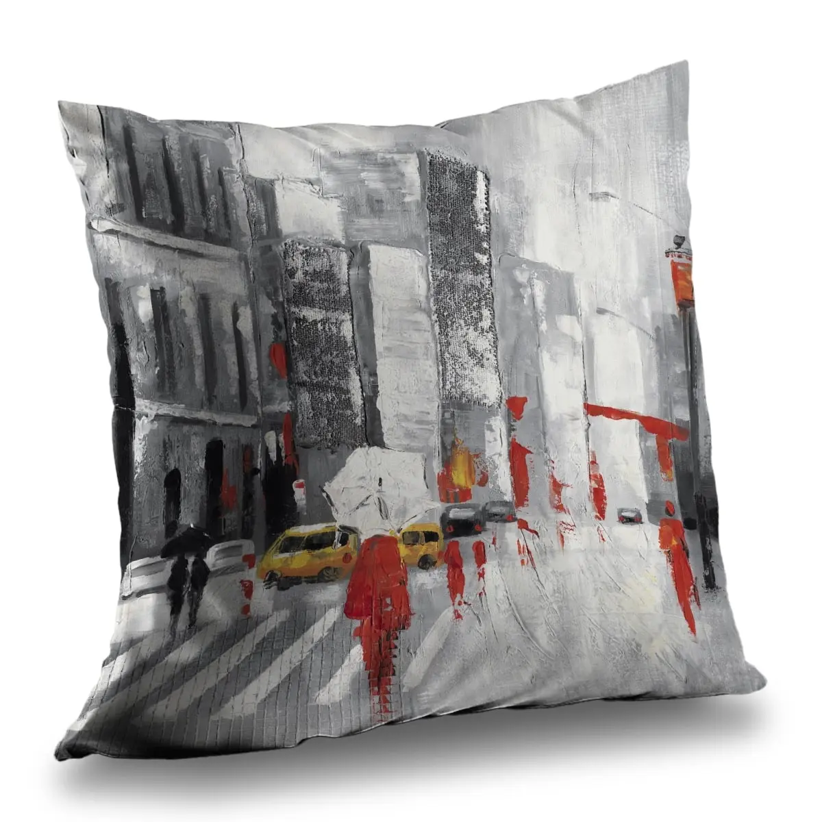 Begin Home Decor C1PT1414N9Z0RA 14 x 14 in. Abstract Cloudy City Street Throw Pillow - Scenic Home Decor