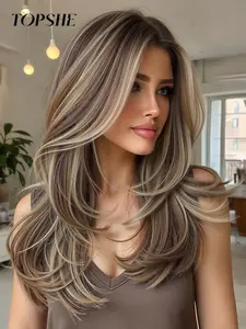 Topshe 13x6 HD Lace Front Glueless Curly Wig, Medium Length Curly Hair, Side Bangs, Natural Soft Look, Perfect for Daily Wear, Glueless HD Wigs