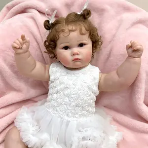 20 Inch 50cm Lifelike Reborn Toddler Baby Doll Charlotte with Soft Cloth Body Realistic Newborn Toddler Girl Dolls That Look Real and Feel Real christmas toys collector gift for sale year birthday present