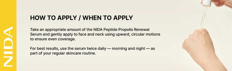 NIDA Hydrating Renewal Serum(s) CICA Hyaluronic acid Peptide Propolis Dry Skin Wrinkles