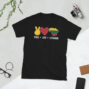 Funny Graphic Tee,Funny Lithuanian Lithuania Roots Lithuanian Flag Unisex T-Shirt