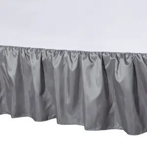 Grey Faux Silk Dust Ruffle