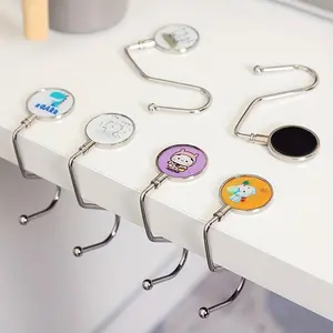 Student Desk Bag Hook, Office Non-Slip Desktop Storage Hook, U Shaped Hook, Heavy-Duty Anti-Slip Base Holds Up to 11.02lb, Hang Bags Clothes Keys, Hangable