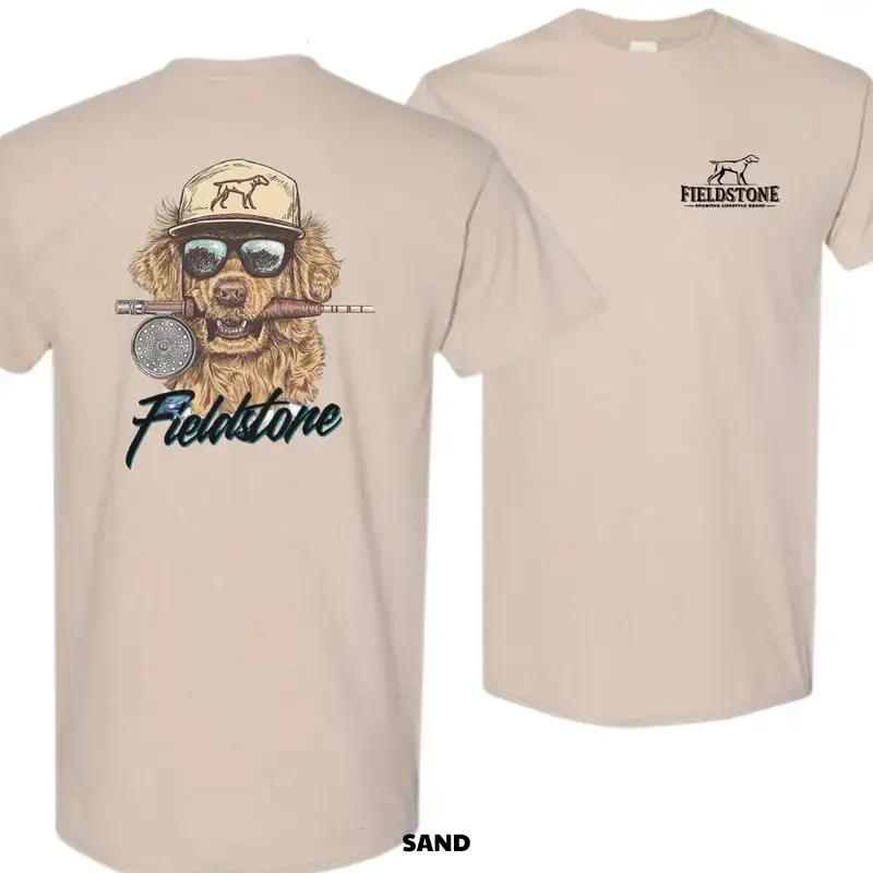 Fieldstone Short-Sleeve T-Shirt, Vintage Outdoor Graphic Top, Soft Cotton Unisex Everyday Style Casual Hunting & Fishing Apparel, Gift for Outdoorsmen - KitchenEra