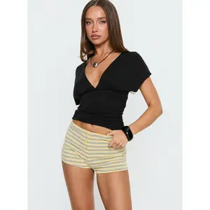 Azazel Button Detail Micro Boxer Shorts Yellow / Grey Stripe