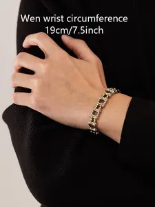 Stainless Steel Bracelet Punk Motorcycle Style, Men's Cool Fashion Accessory, Women's Unique Jewelry, Couple Matching Bracelets