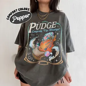 Lilo And Stitch Pudge Controls The Weather Shirt Comfort Colors, Pudge Fish T-Shirt, Family Matching Shirt, Gift for Womenswear