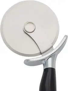 Classic Pizza Wheel with Sharp Blade For Cutting Through Crusts, Pies and More, Built In Finger Guard for Safety and Comfort Grip to Protect Fingers, Dishwasher Safe, 9-Inch, Black