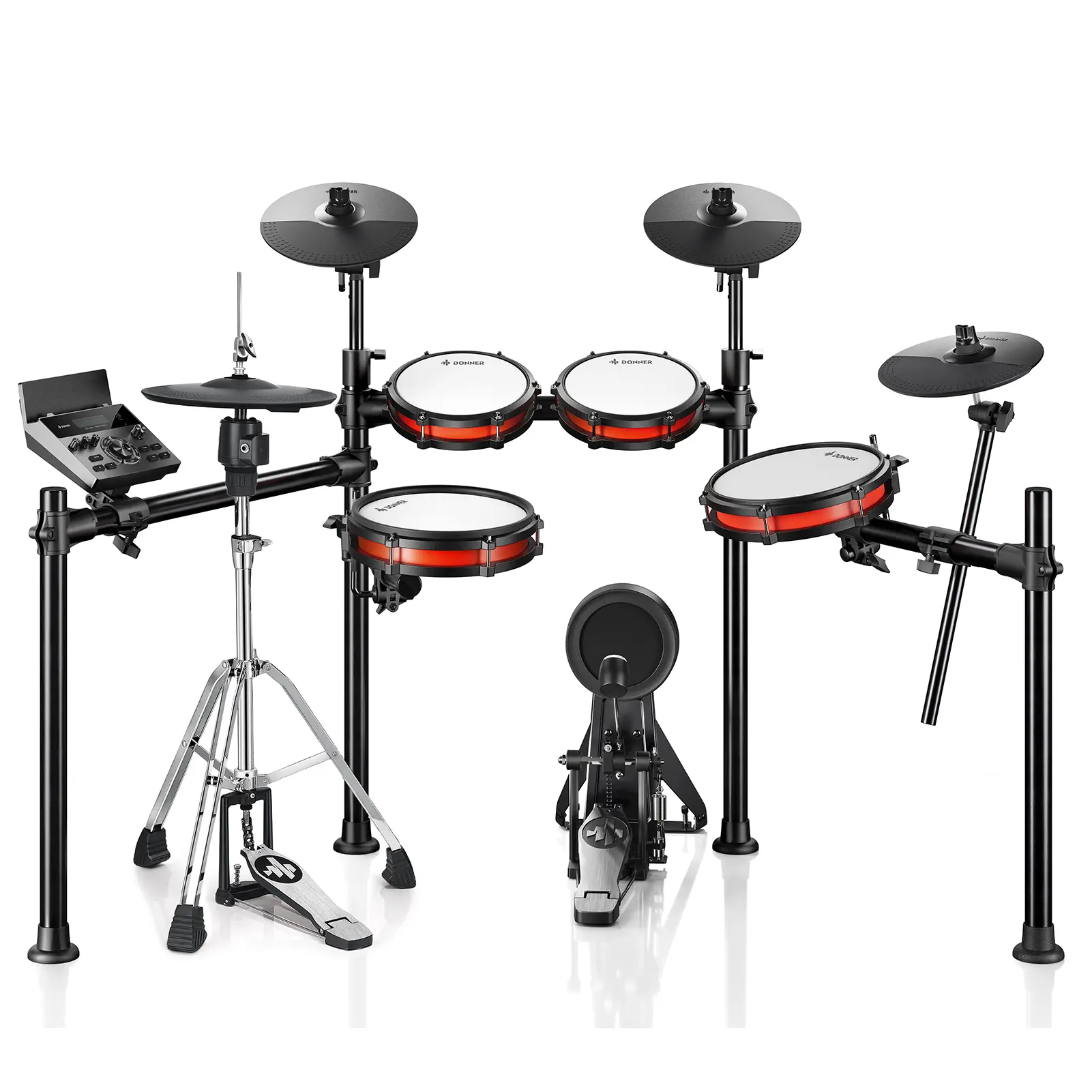 Donner DED-200 PRO Percussion Electronic Drum Set - 5 Drums, 4 Cymbals, with Independent Hi-Hat Stand