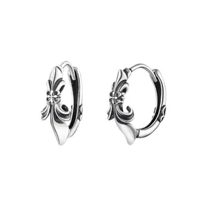18mm Cross Small Hoop Earrings for Men Women,Streetwear Hip Hop Unisex Style
