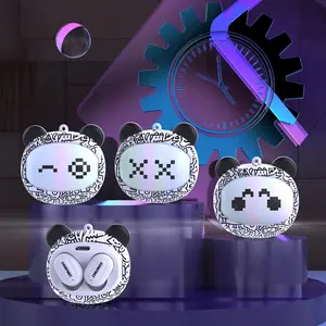 COMFMET - Fun face-changing Bluetooth headphones, noise-cancelling stereo wireless headphones, wireless Bluetooth compatible, noise-cancelling Audio Headset Earbud Electronic