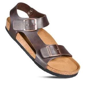 AEROTHOTIC | Amulet Cork Sandals for Women | Synthetic Leather | Adjustable Double Straps | Memory Foam | Non-Slip Sole